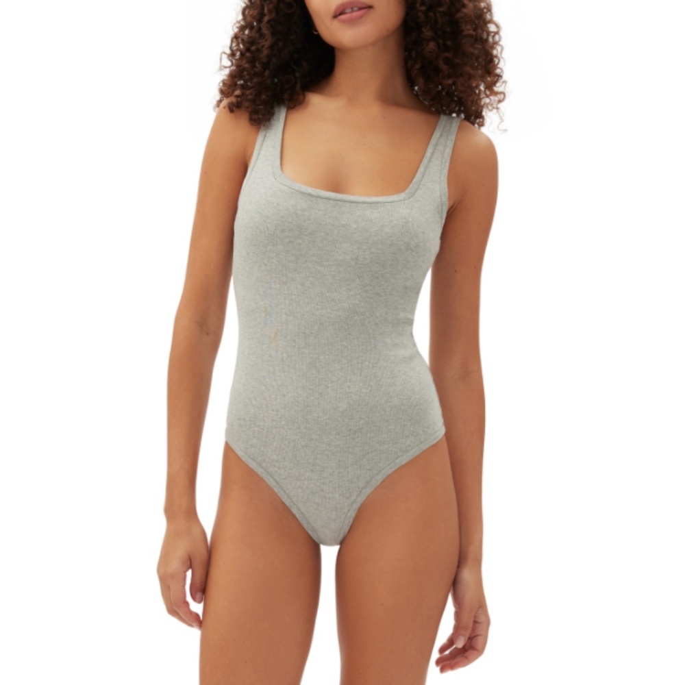 Gap GapBody Women S Logo Comfort Thong Bodysuit Light Gray